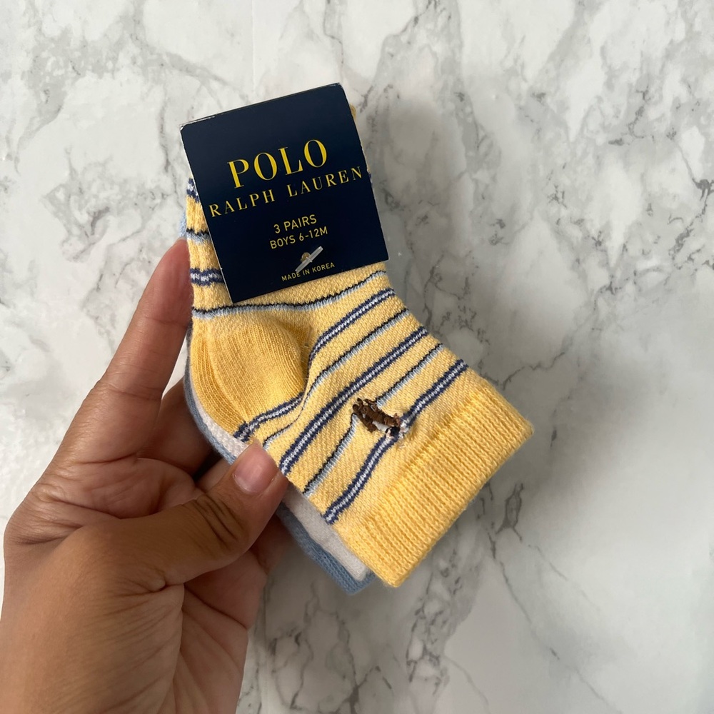 Baby boy sock one pack new other used Ralph Lauren Sky Blue Socks